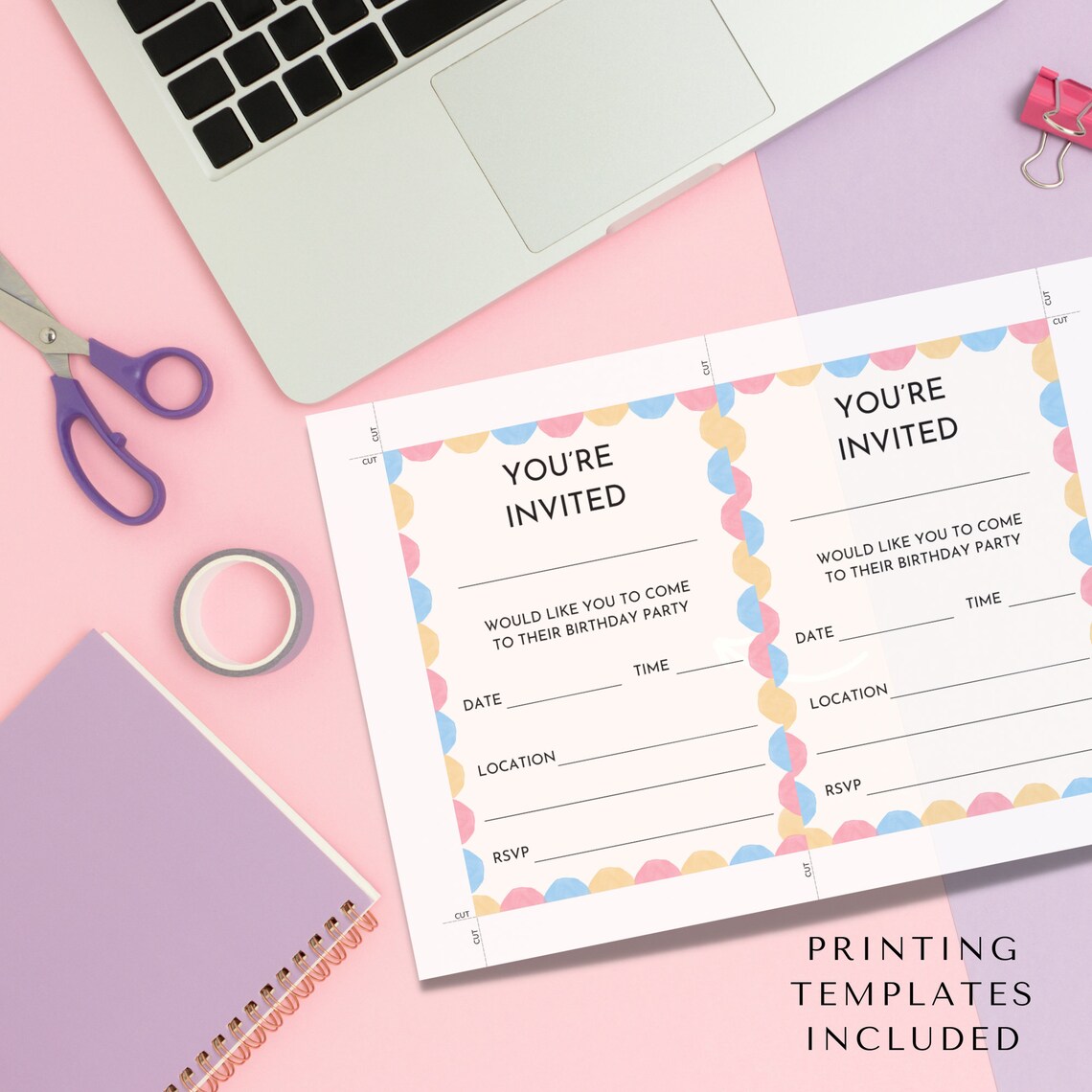 Printable Birthday Invitation Blank Invitation Instant - Etsy
