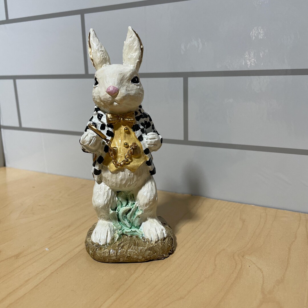 Resin Peter Rabbit Hand Painted Resin Rabbit With Pocket Watch: Tiered Tray Decor - Etsy