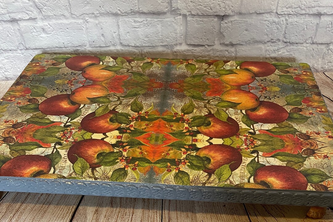 Hand Painted Decoupaged Riser: Farmhouse Tray Decor - Etsy