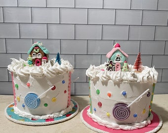 Fake Gingerbread House Cake: Christmas Dessert Bar Decor, Photo Prop