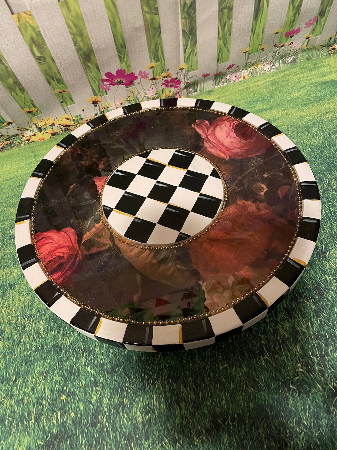 Hand Painted and Decoupaged 13 Lazy Susan Etsy