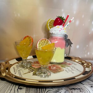 Hand Painted Resin Serving Tray: Gold Leaf Display Tray