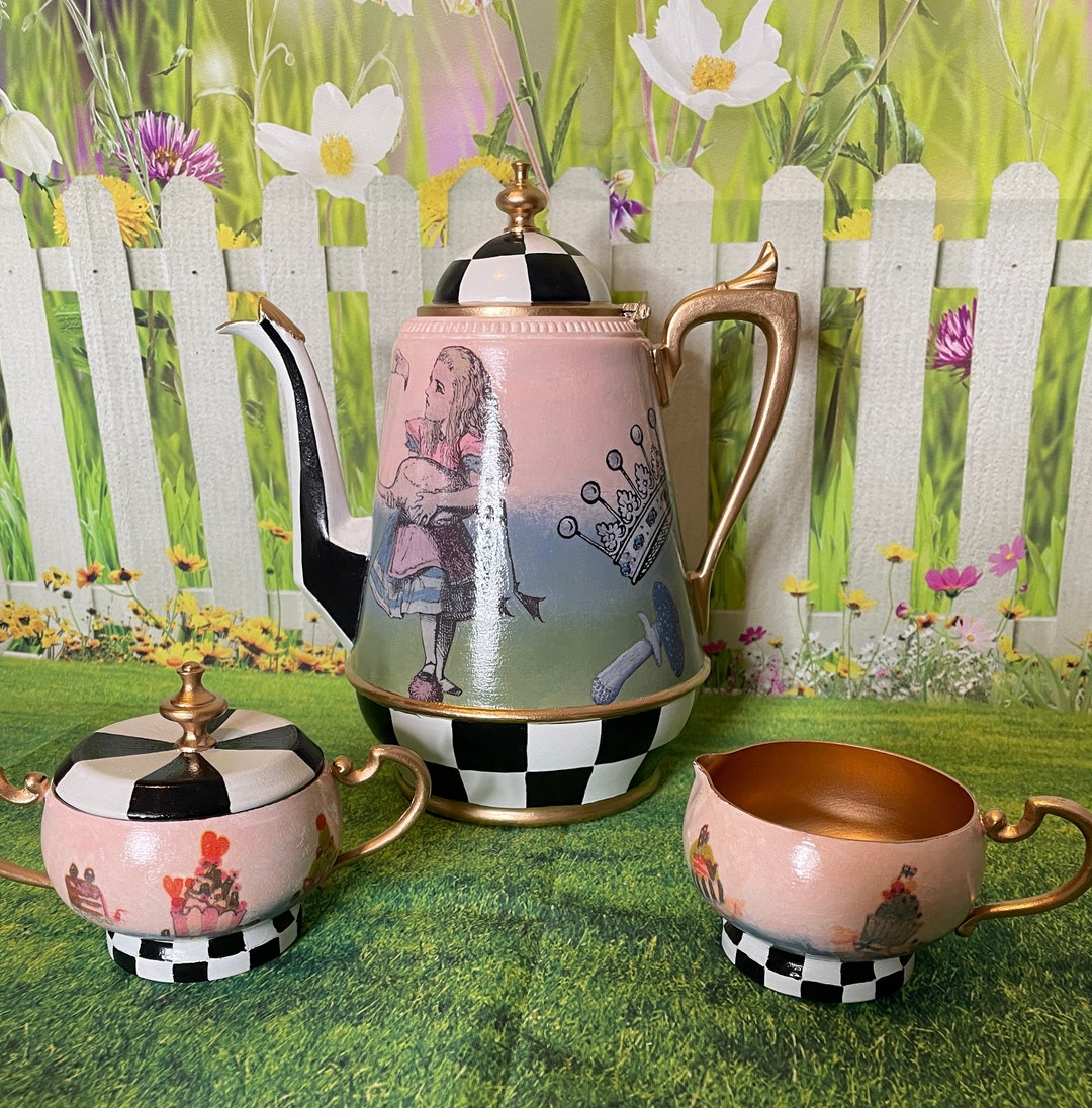 Alice in Wonderland Themed Tea Set Coffee Bar Display Photo Prop