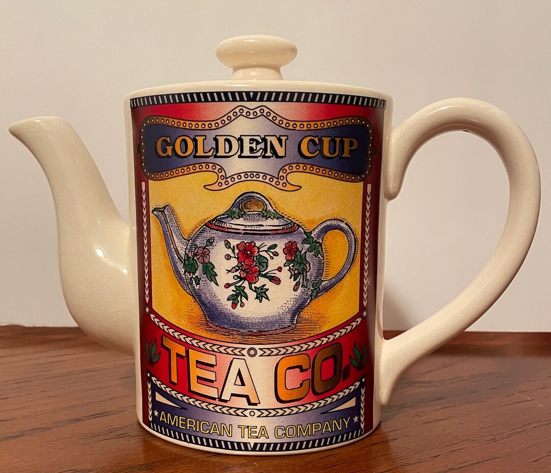 Roshco Corner Grocery Vintage Teapot Etsy