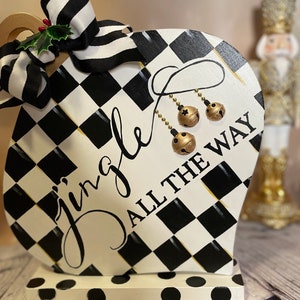 Shelf Sitter| Christmas Decor| Christmas Mantle Decor| Black and White Christmas Sign