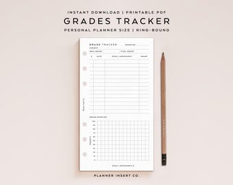 PERSOONLIJKE GROOTTE // Overzicht cijfertracker planner invoegen afdrukbaar / minimaal / studieplanner / persoonlijke planner invoegen / basisschoolleerling