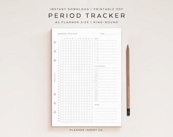 A5 PLANNER TAILLE / Insertion de planificateur imprimable pour suivi des règles / Planificateur de l'ovulation de la fertilité / Planificateur du Cycle menstruel / Planificateur de suivi des règles