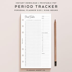 PERSONAL SIZE // Period Tracker Printable Planner Insert / Menstrual Cycle Planner / Fertility Ovulation Planner / Period Tracking Planner