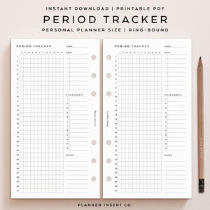 PERSONAL SIZE // Period Tracker Printable Planner Insert / Fertility Ovulation Planner / Menstrual Cycle Planner / Period Tracking Planner