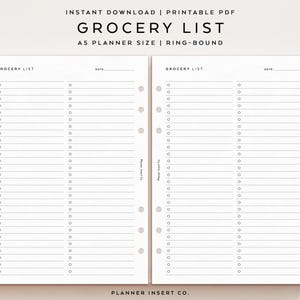 A5 PLANERARE STORLEK // Inköpslista Utskrivbar Planner Insats, Inköpslista Planner, Matinköpslista, Måltidsförberedelseplanerare, Kost Hälsa Fitness bild 3