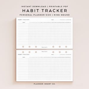 TAMANHO PESSOAL // Planilha Imprimível para Acompanhamento Mensal de Hábitos / Rastreador de Metas de Fitness / Desafio de Hábitos de 30 Dias / Lista de Verificação para Acompanhamento de Rotina