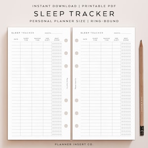 PERSOONLIJKE GROOTTE / Slaaptracker invoegen, slaapdagboek afdrukbaar, slaaplogboek, slaapplanner, slaapgrafiek, maandelijks slaaplogboek, slaapgewoontelogboek