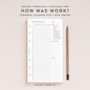 PERSOONLIJKE GROOTTE//Hoe was werktracker afdrukbare planner invoegen, werkdagboek, werklogboek, stemmingstracker, gevoelenstracker, jaar in pixels