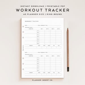 A5-PLANERARE // Träningsspårare Utskrivbar Planerare / Daglig Träningslogg / Fitnessdagbok / Gymträningsspårningsplanerare / Minimal