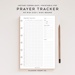 HP MINI SIZE // Gebets-Tracker Printable Planer Einlage / Gebets-Tagebuch Minimal / Gebets-Tracker / Gebetslogbuch / Mini Happy Planner Insert