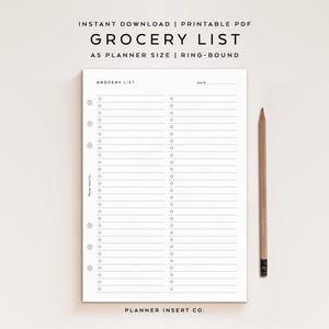 A5 PLANERARE STORLEK // Inköpslista Utskrivbar Planner Insats, Inköpslista Planner, Matinköpslista, Måltidsförberedelseplanerare, Kost Hälsa Fitness bild 2