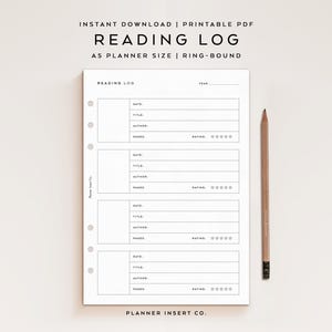 A5 PLANNER SIZE // Leselogbuch Druckbare Planereinlage / Buchkritiken Tracker, Planerjournal / Bücher zum Lesen / Book To Print / Leseliste