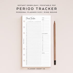 PERSONAL SIZE // Period Tracker Printable Planner Insert / Menstrual Cycle Planner / Fertility Ovulation Planner / Period Tracking Planner