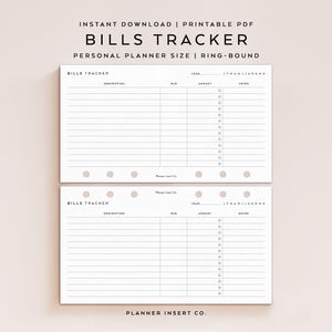 PERSÖNLICHE GRÖSSE // Printable Printable / Printable Printable Printable Printables / Printables Planer / Zahlungs-Planer / Rechnungen / Minimale persönliche Ringe