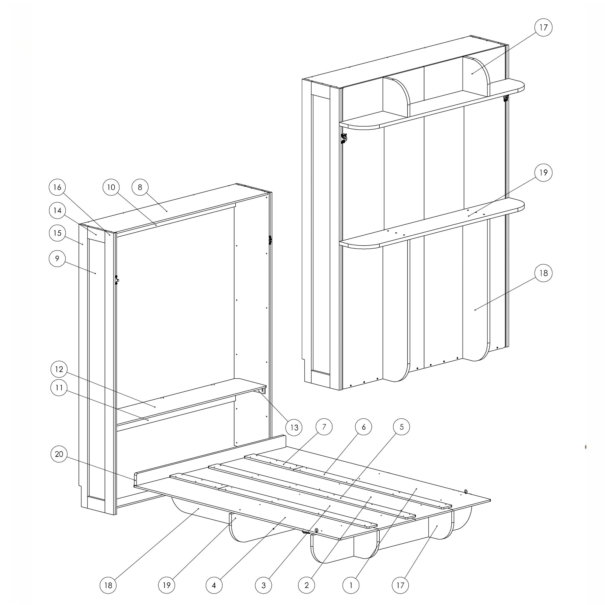 Modern murphy bed queen plans pdf file Build murphy bed full Etsy