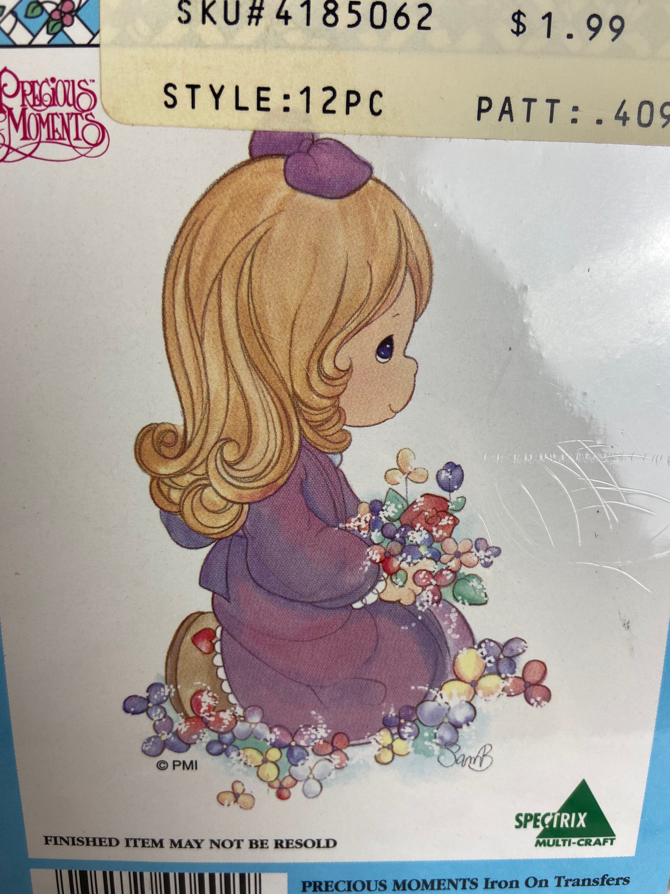 Vintage Precious Moments Flower Girl Iron On Transfer 409 Etsy