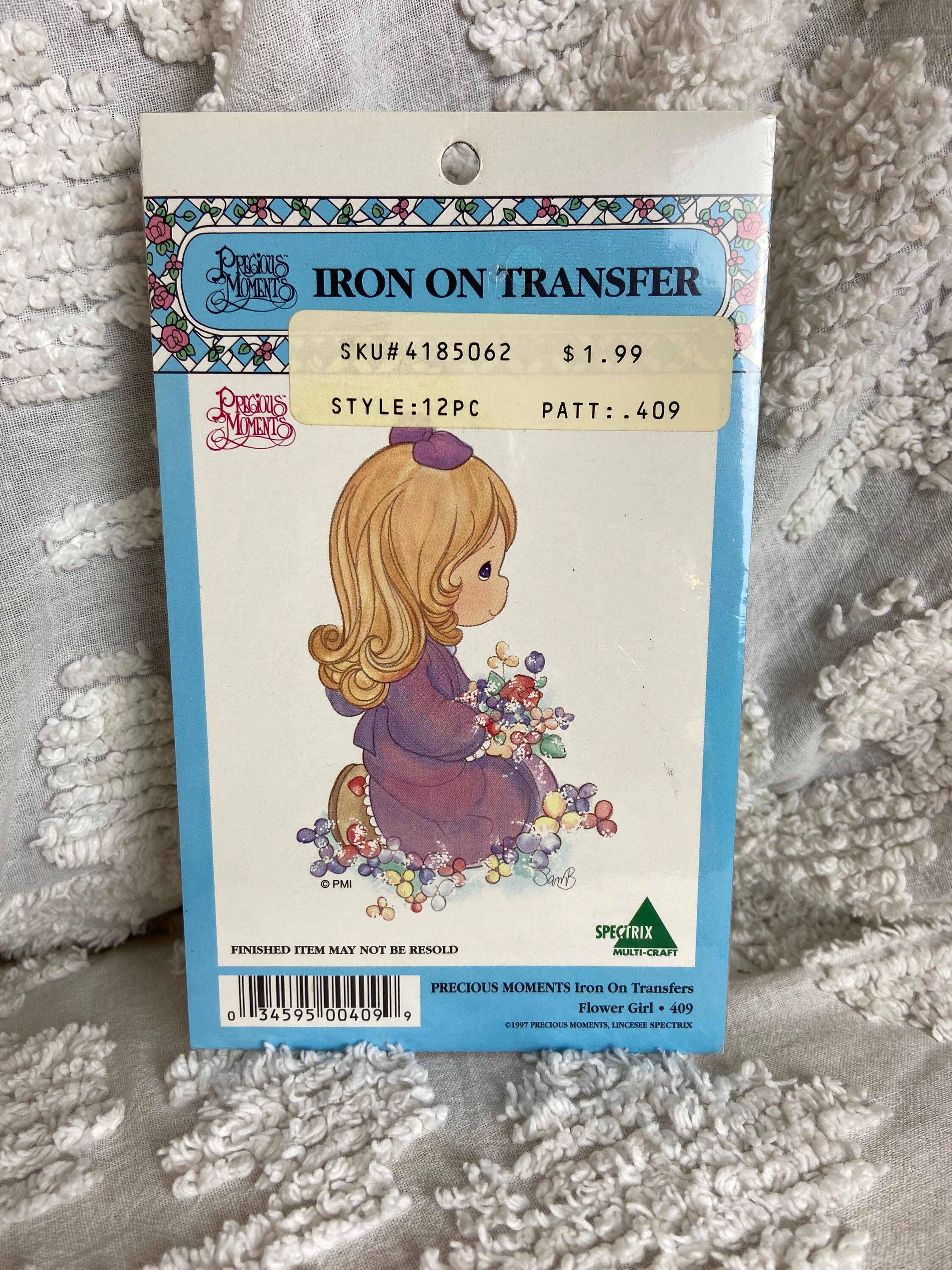 Vintage Precious Moments Flower Girl Iron On Transfer 409 Etsy