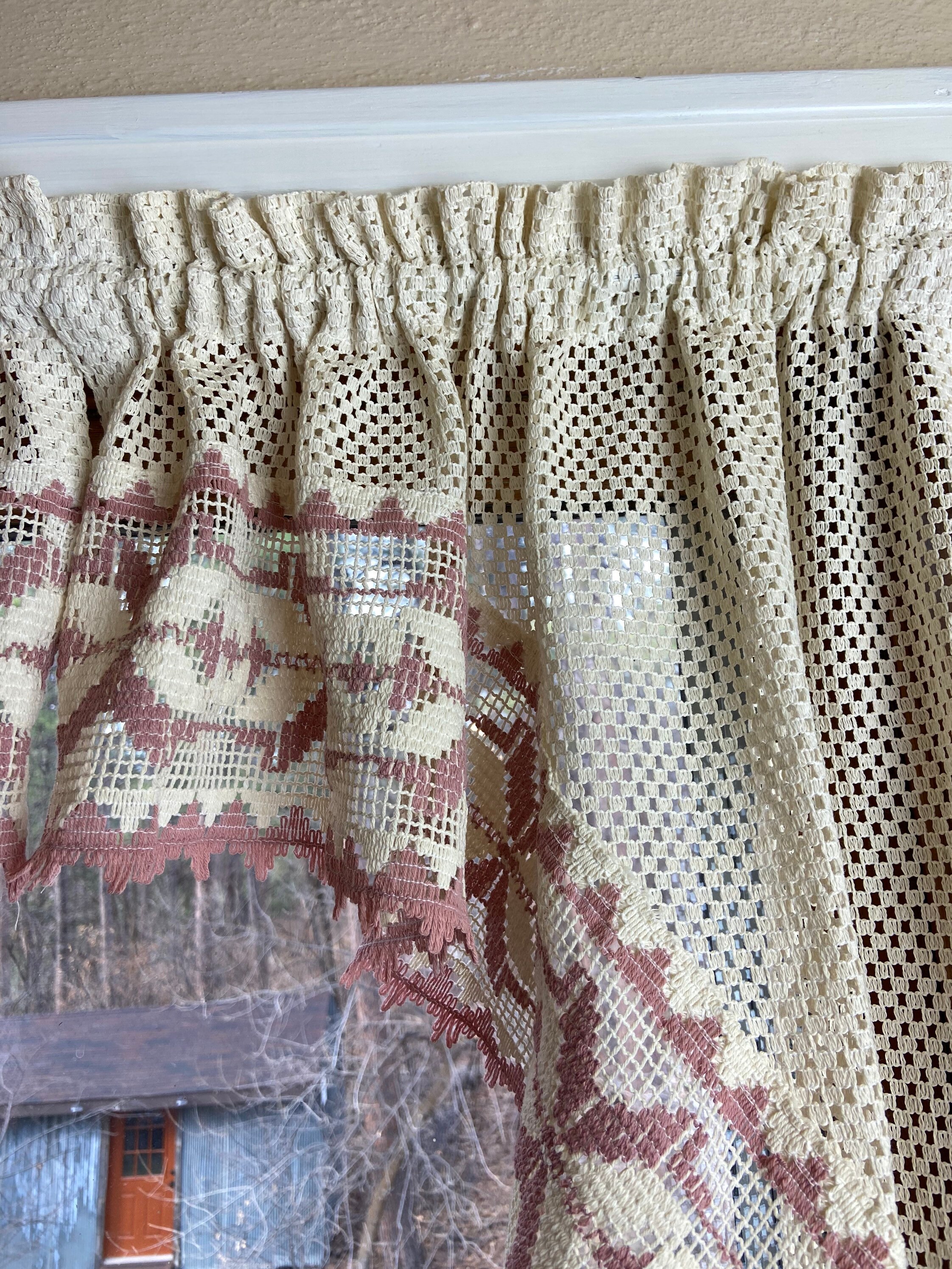 Lace Window Valance and Tiers Etsy