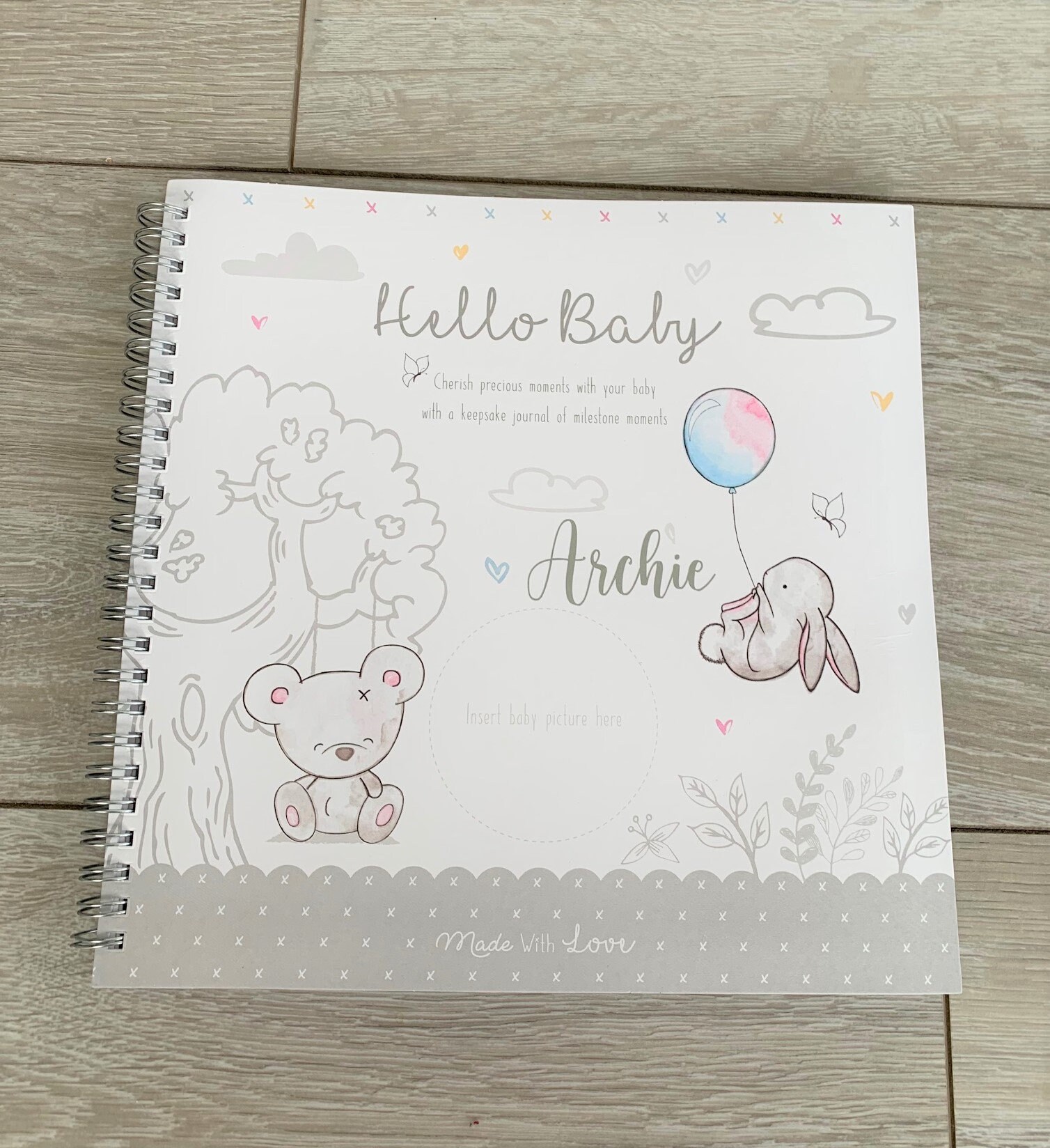 Baby Record Book Personalised Hello Baby My First Year Etsy UK