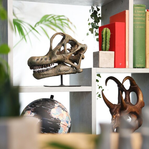 特大手描きブラキオサウルスの頭蓋骨恐竜彫刻 - 3D樹脂化石モデル