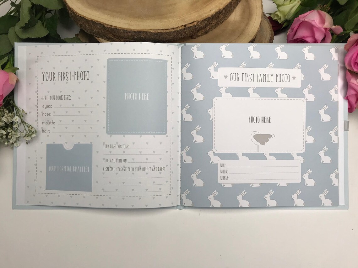 Baby Record Book Baby Boy Baby Girl Personalised Petit Cheri Etsy