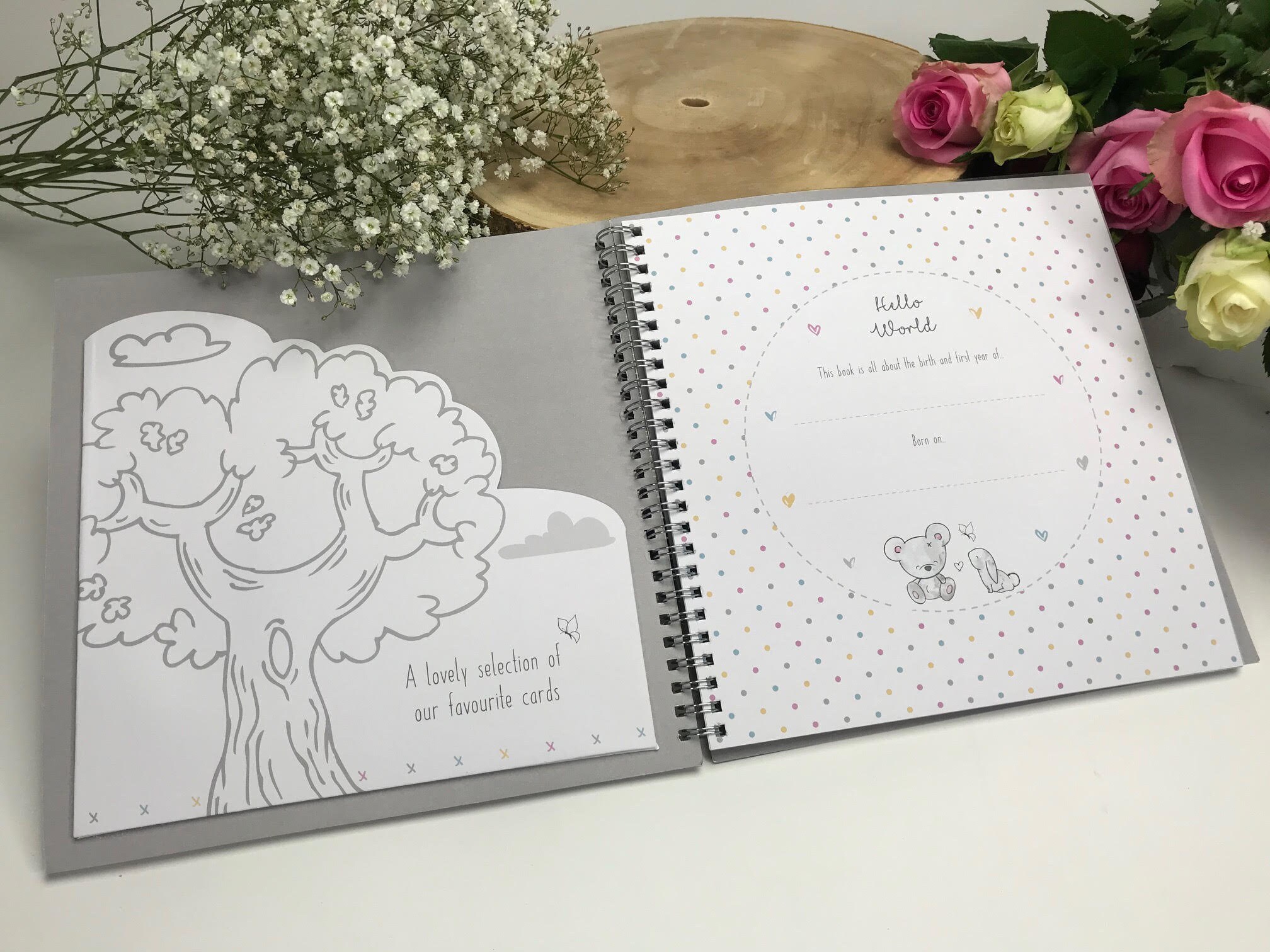 Baby Record Book Personalised Hello Baby My First Year Etsy UK