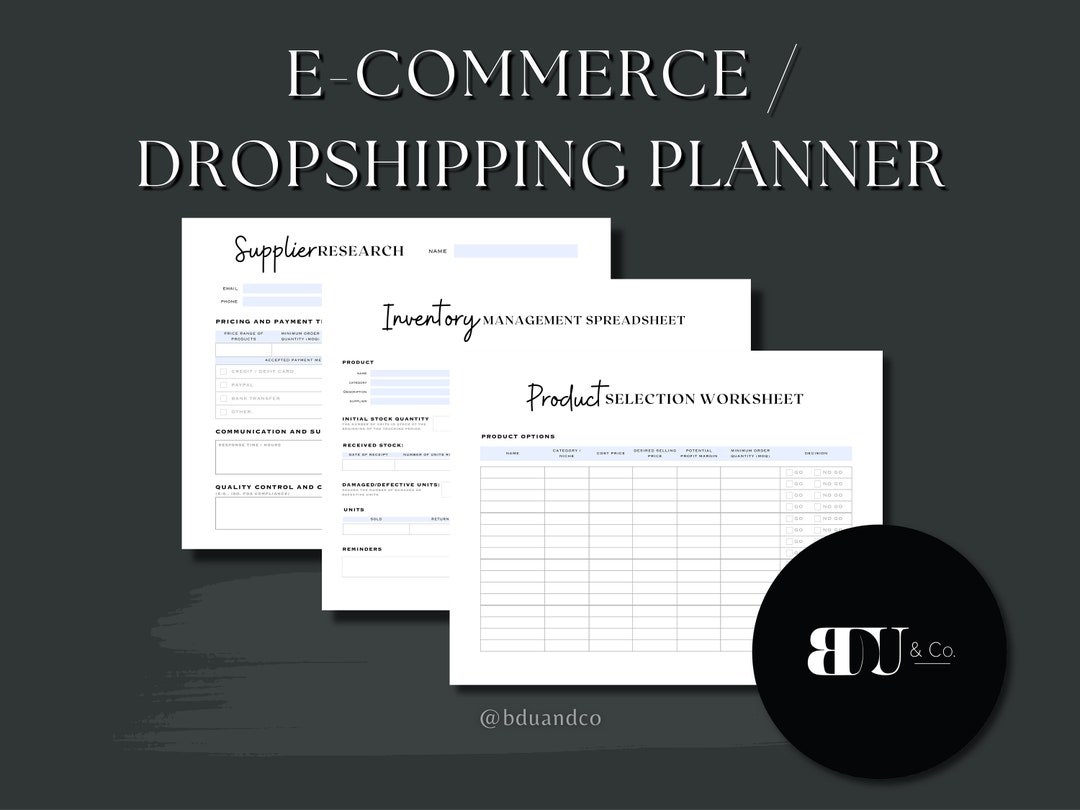 / Dropshipping Planner digital Shopify Planner Shopify Store