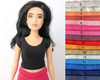 11.5 inch Curvy Fashion Doll, Basic crop T-shirt for dolls