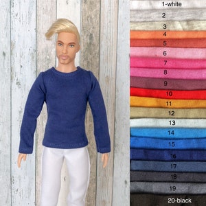 Basic T-shirt fór dolls, Doll Clothes 1/6-scale