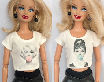 Looser T-shirt with picture for dolls, Doll Clothes 1/6-scale 11,5-inch