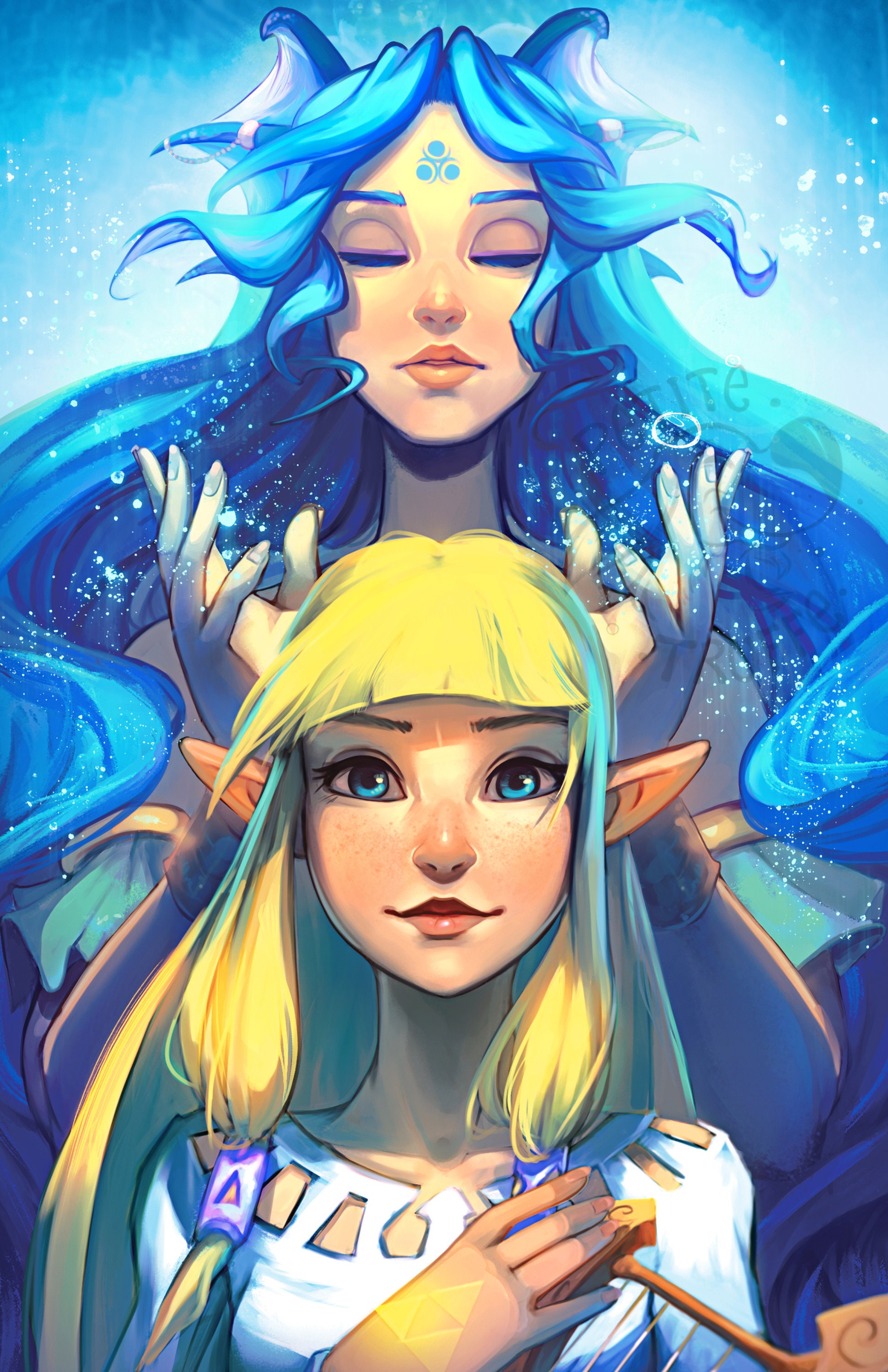 Legend of Zelda Art Print 11 x 17 Skyward Sword Goddesses Etsy