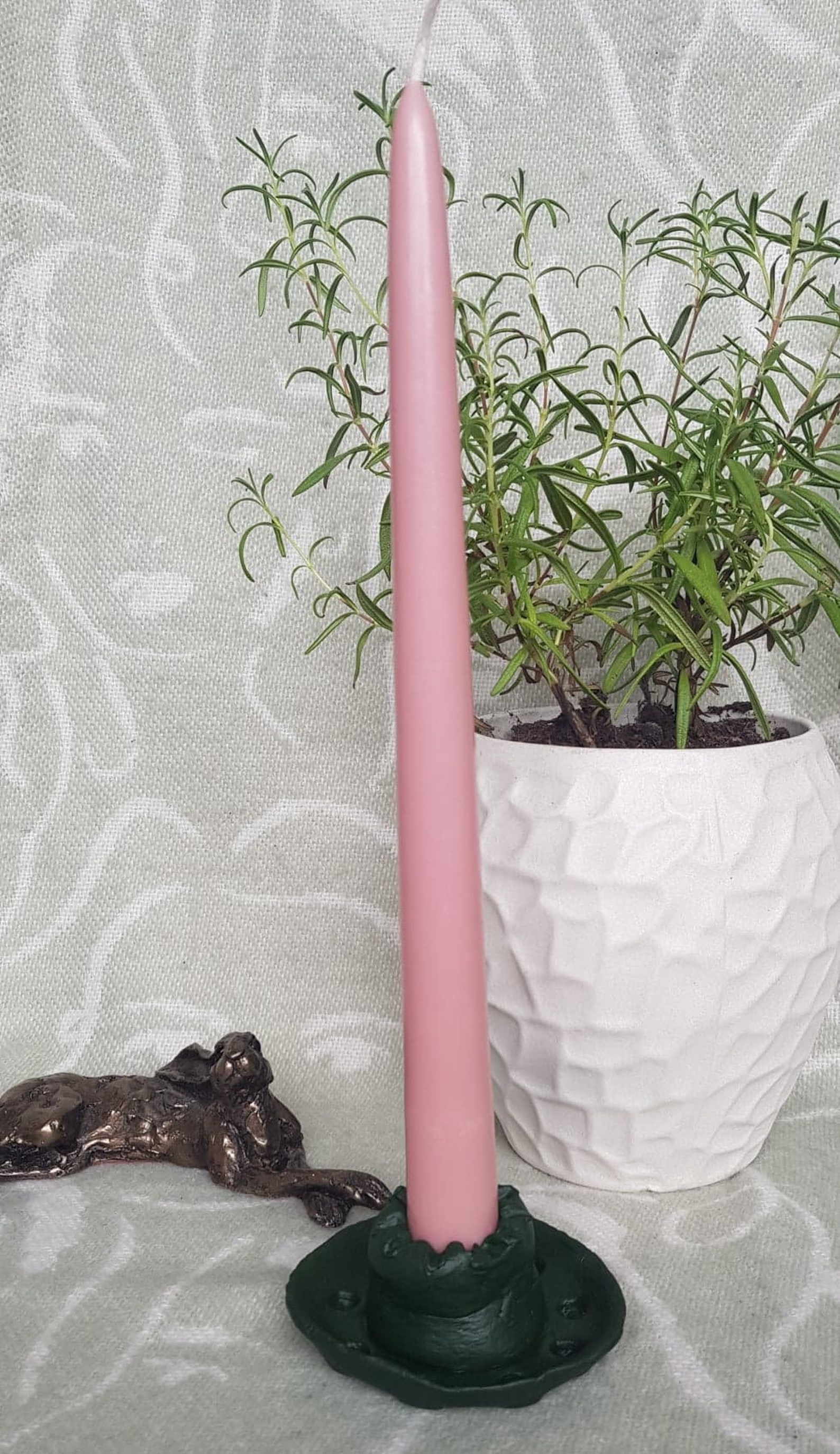 Handcrafted Emerald Green Candle Holder Unique Air Dry Clay Etsy