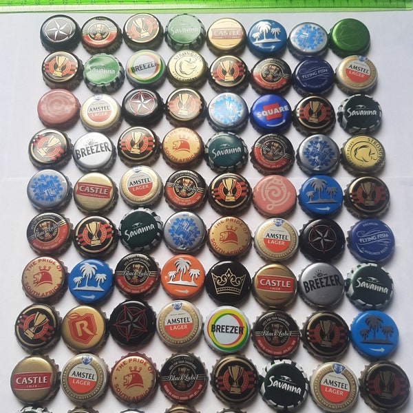 150 Assorted beer caps from South Africa