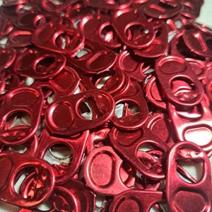 150 Abas de Refrigerante/Pop de Alumínio Vermelho Formato Redondo (1 furo)