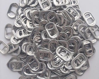 Silver Aluminum Pop-Soda Ring Pull Tabs for Crafts (2-hole)