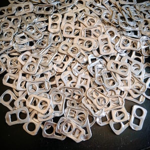 130 aluminium pop/frisdrank/bierring treklipjes met vierkante kop voor knutselen (2-gaats)