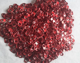500 x Red Aluminum Pop/Soda/Beer Ring Pull Tabs for Crafts (1-hole)