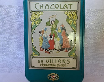 Collectable vintage, Chocolate de Villars tin in excellent condition