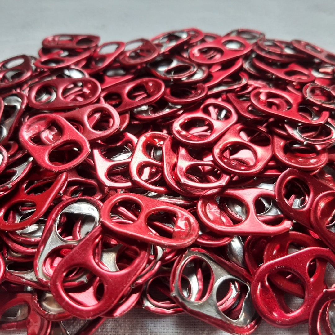 100 Red Aluminum Soda Can Pop Tabs/pull Tabs for Crafts or Art. 2hole