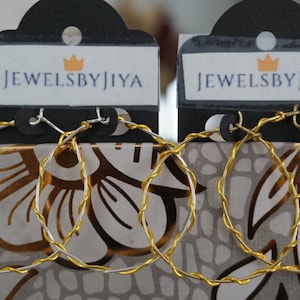 2-Pack Large Gold and Silver Swirled Hoop