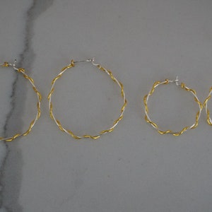 2-Pack Silver Small and Large Swirled Hoop