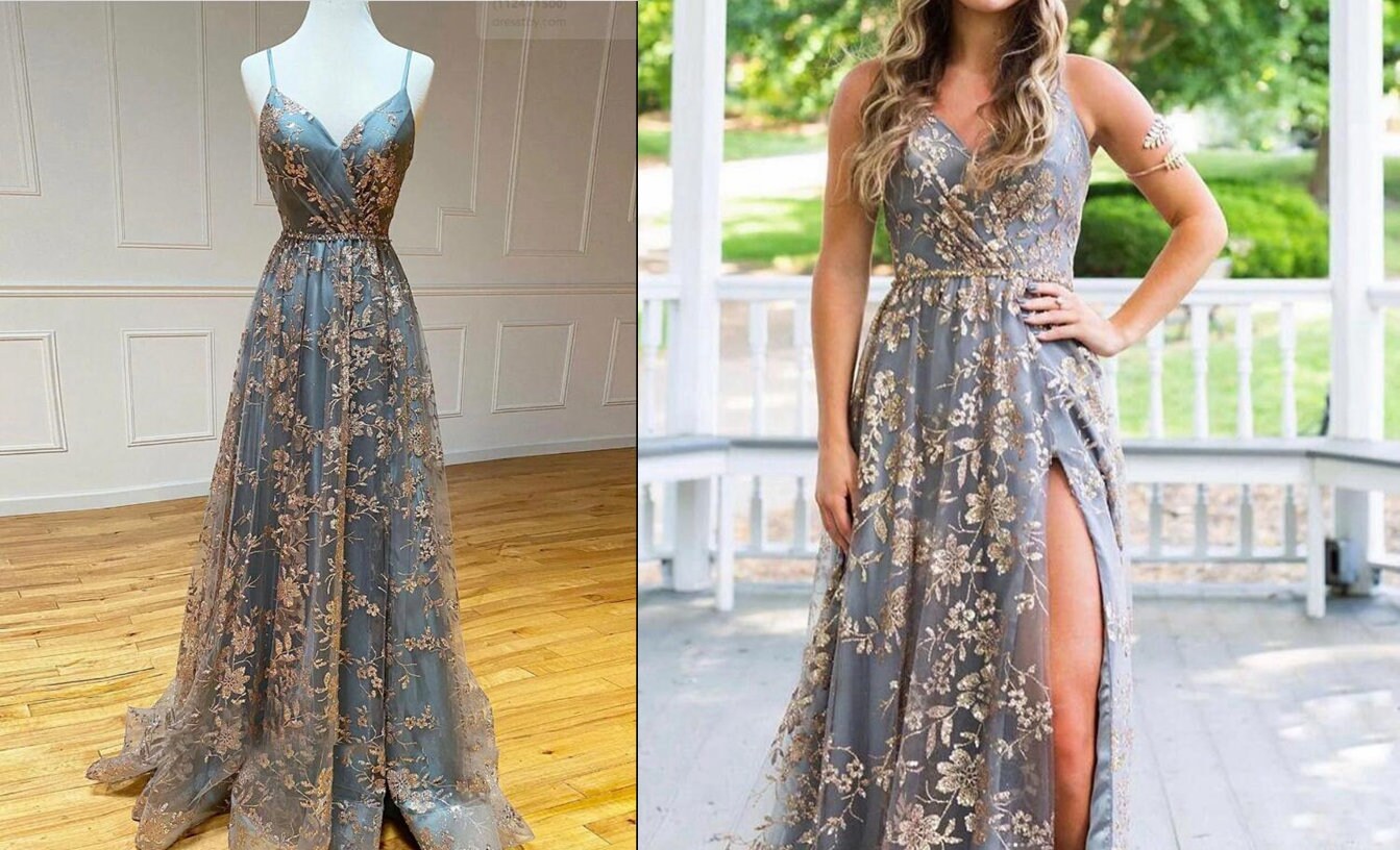 Lace Girl Dress Prom Dress Slit Skirt Wedding Dress Formal Dress Girl