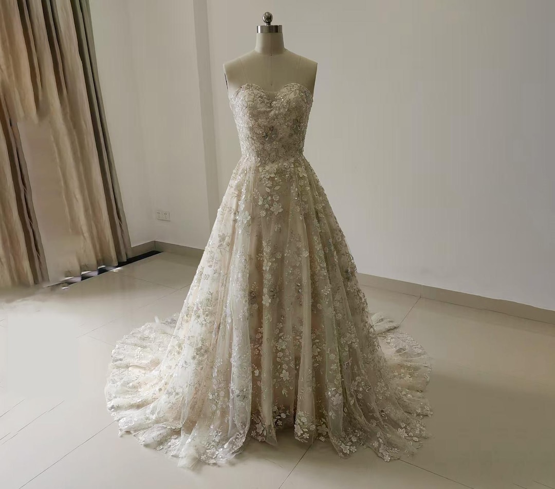 Custom Made Wedding Dress Unique Lace Bridal Gown Bride Dress - Etsy