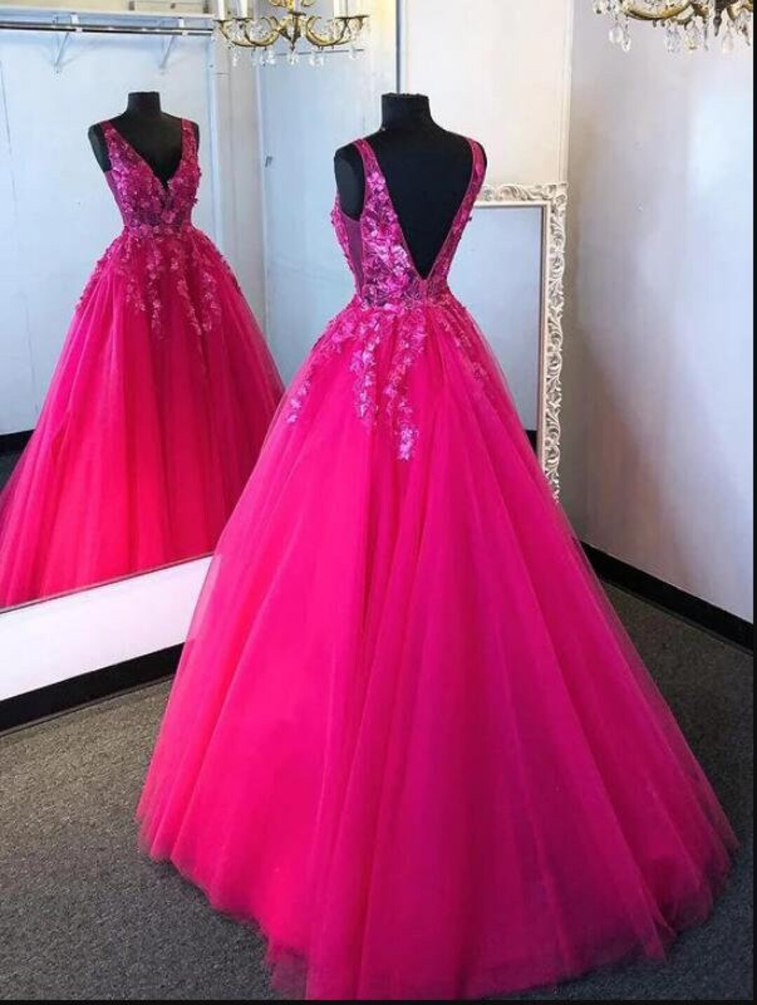 Custom Made Prom Dress V Neckline Pageant Dress Formal Dress Girl