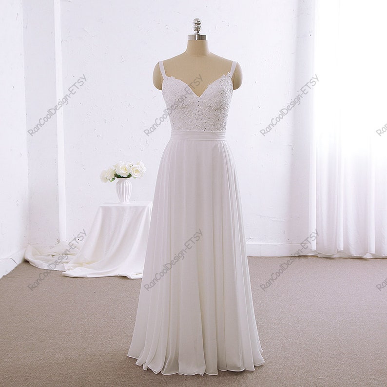 White Two Piece Prom Dress,Chiffon Elegant Evening Party Dress